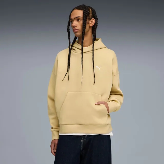 PUMA Wardrobe Ess Boxy Hoodie Men, Beige, size Large