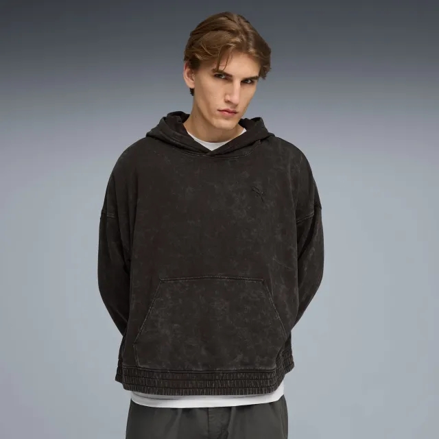 Future.PUMA.Archive Boxy Washed Hoodie Unisex, Black, size Large