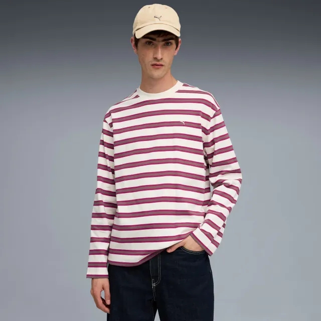 PUMA MMQ Long Sleeve Top Men, Berry, size Large