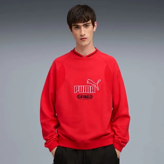 PUMA King Crew Shirt Sweat Men, For All Time Red, size Large