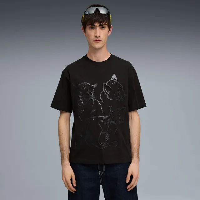 PUMA Graphic Itty Bitty T-Shirt Men, Black, size Large