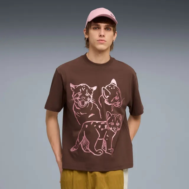 PUMA Graphic Itty Bitty T-Shirt Men, Espresso Brown, size Large