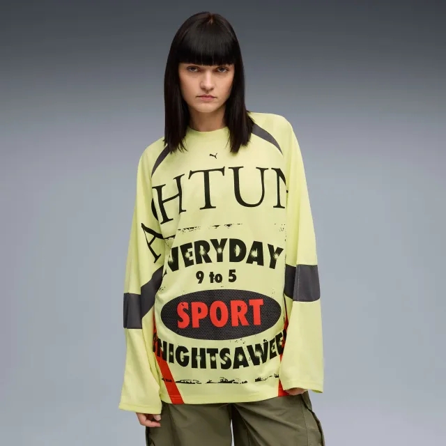 PUMA Nine To Five Long Sleeve Jersey Unisex, Gold Moon, size Large