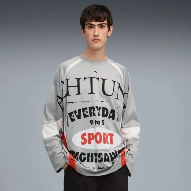 PUMA Nine To Five Long Sleeve Jersey Unisex, Grey Echo, size Large