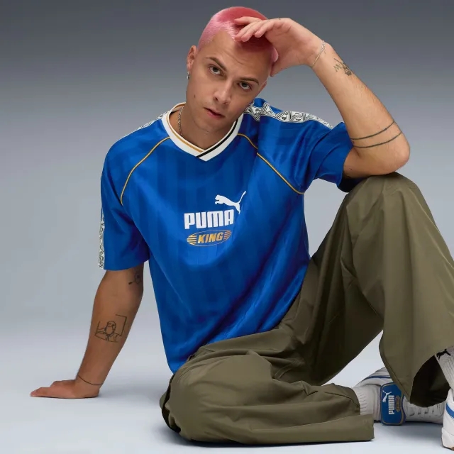 PUMA King Relaxed Football Jersey Unisex, Mountain Blue, size Large