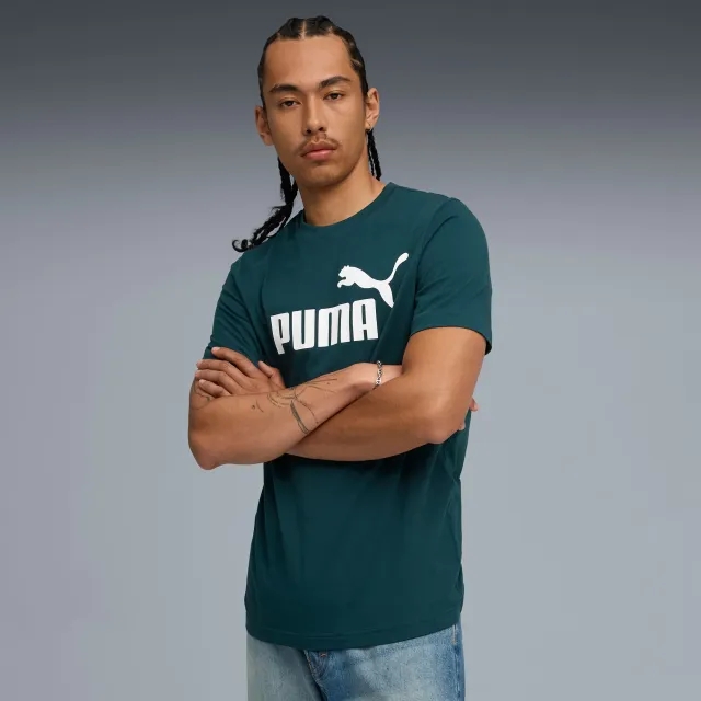 PUMA Ess No. 1 Logo T-Shirt Men, Green Terrain, size 3XL