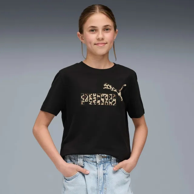 PUMA Essentials Animal Graphic T-Shirt Youth, Black, size 11-12 Youth