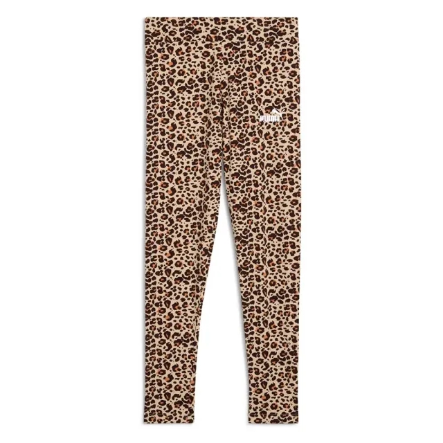 PUMA Essentials Graphic Animal Print Leggings Youth, Toasted Almond, size 11-12 Youth