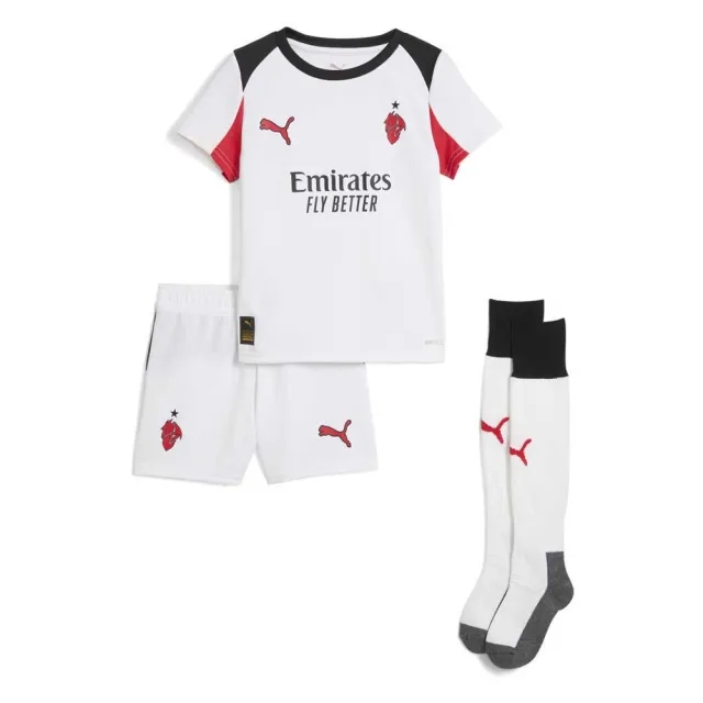 PUMA AC Milan 25/26 Away Minikit Kids, White/For All Time Red, size 2-3 Months
