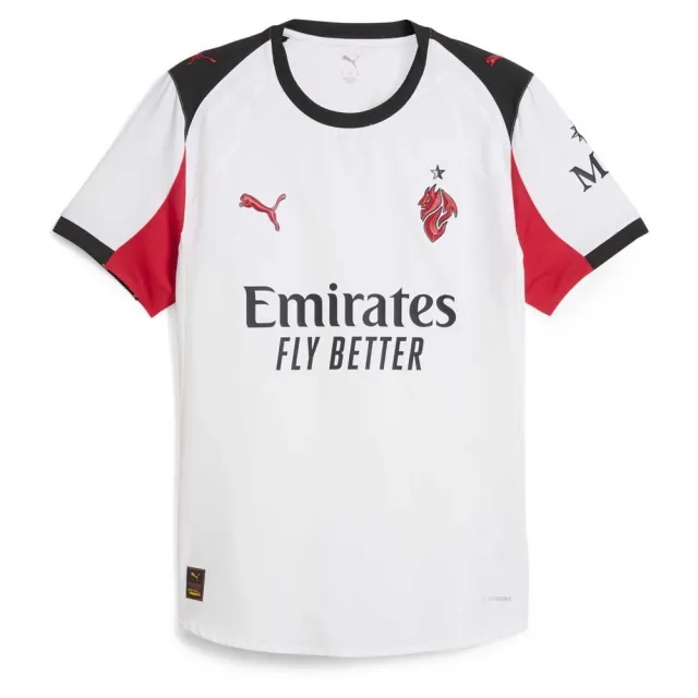 PUMA AC Milan 25/26 Authentic Away Jersey Men, White/For All Time Red, size 3XL