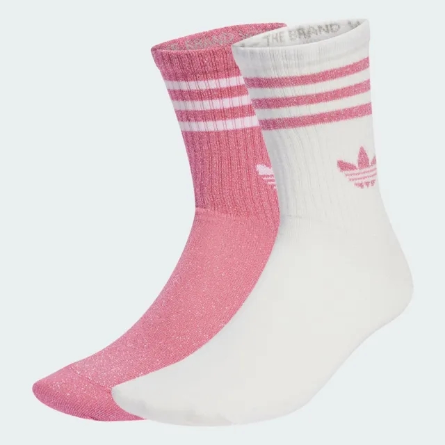 adidas 3-Stripes Glitter Crew Socks 2 Pairs