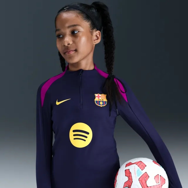 F.C. Barcelona Strike Older Kids' Nike Dri-FIT Football Drill Top - Imperial Purple - Sustainable Materials