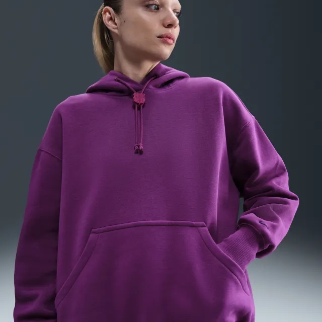 F.C. Barcelona Phoenix Fleece Women's Nike Football Oversized Pullover Hoodie - Bright Grape - Fleece > Phoenix Fleece