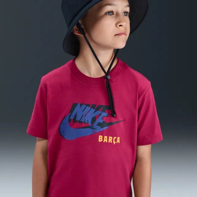 F.C. Barcelona Older Kids' Nike Football T-Shirt - Noble Red