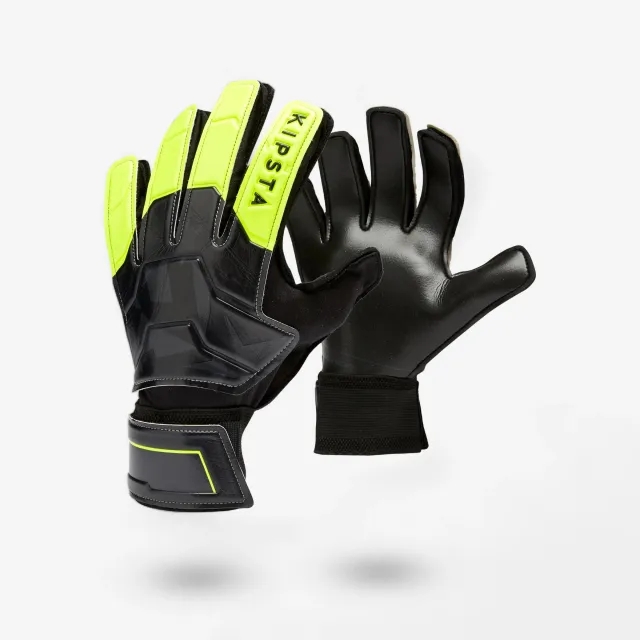 Adult Football Goalkeeper Gloves F100 Resist - Black/Yellow