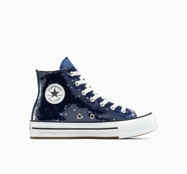 Converse Chuck Taylor All Star EVA Lift Glitter Platform - Navy, White