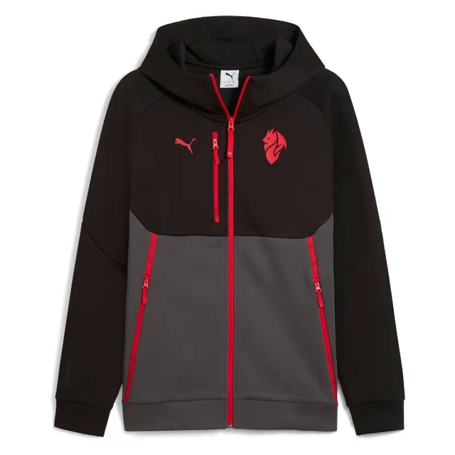 AC Milan PUMAtech Full-Zip Hoodie Men, Black/For All Time Red, size 3XL