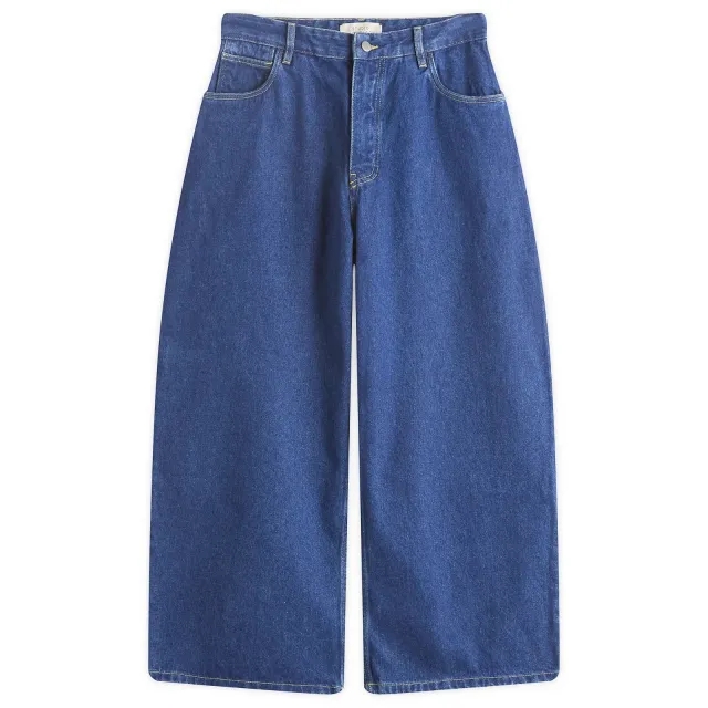 Studio Nicholson Men's DENIM - VOLUME PANT Washed Indigo