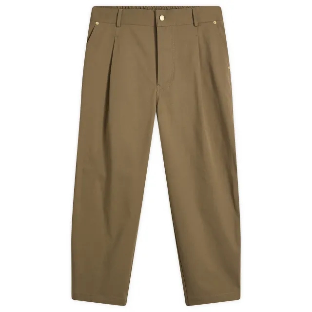 Drôle de Monsieur Men's Cropped Twill Trousers Taupe