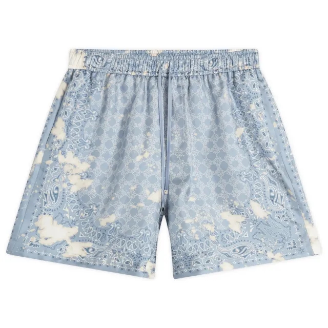 AMIRI Men's Bleach Bandana Short Ashley Blue