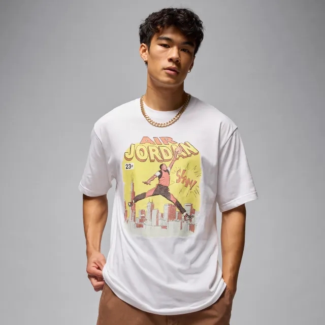 Nike Jordan Men's Comic T-Shirt - White - Cotton