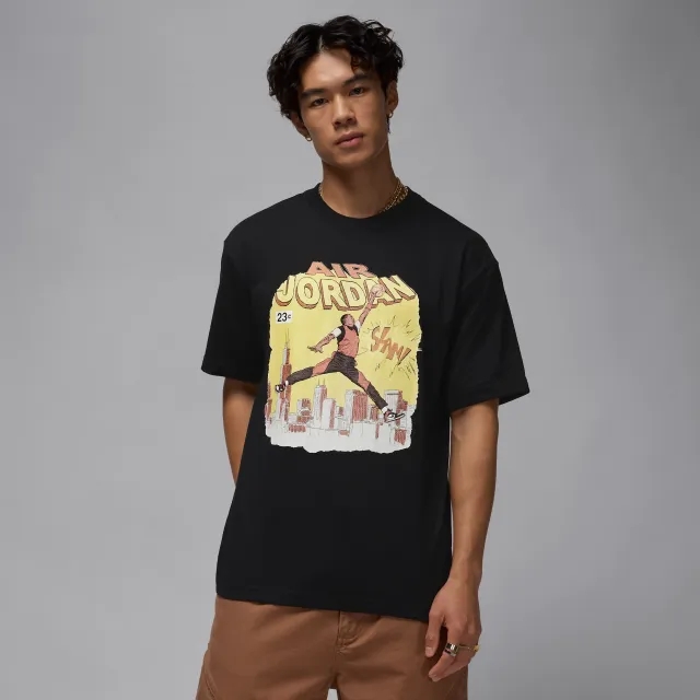 Nike Jordan Men's Comic T-Shirt - Black - Cotton