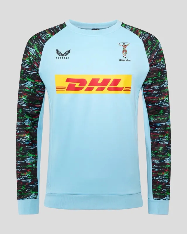 Castore Harlequins Men's 25/26 Training Sweatshirt - Sky Blue