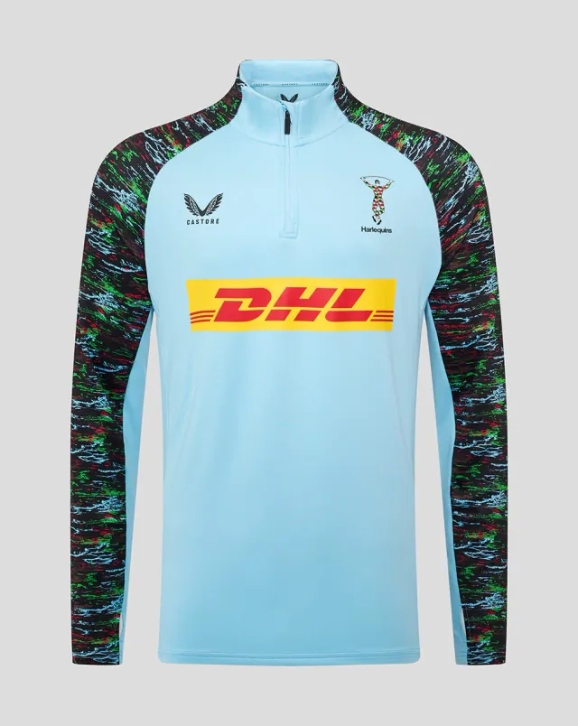 Castore Harlequins Junior 25/26 Training 1/4 Zip - Sky Blue