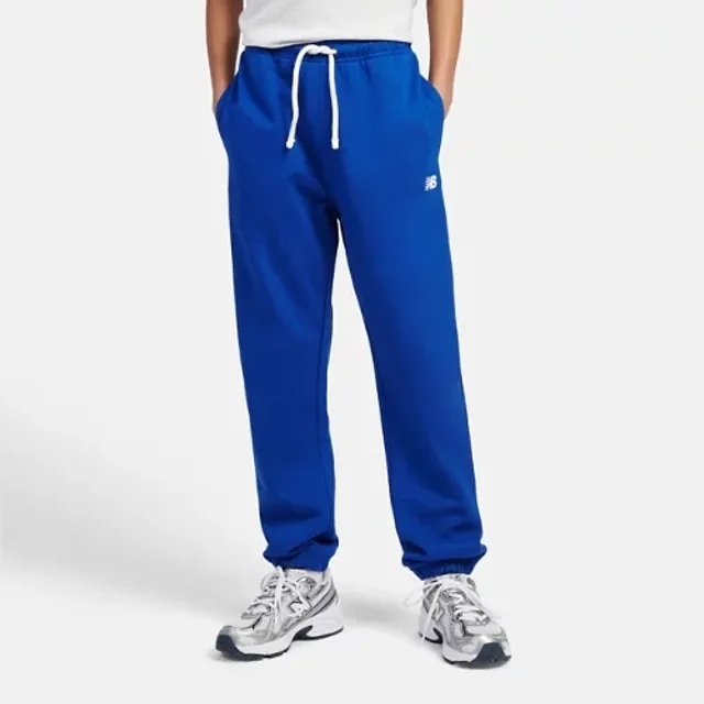 New Balance Boys French Terry Small Logo Jogger in Blue Cotton