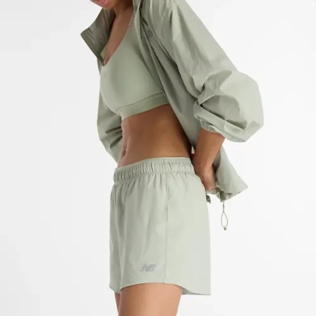 New Balance Women's RC Short 5" in Green Polywoven