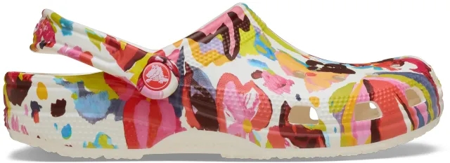 Crocs | Unisex | Classic Painted Floral | Clogs | Chalk | W4/M3