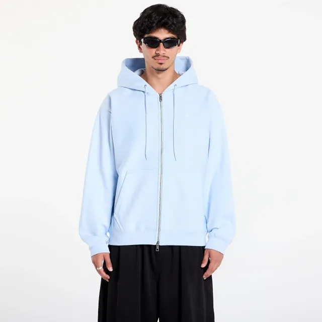Sweatshirt Nike Solo Swoosh Men's Full-Zip Fleece Hoodie Celestine Blue/ Celestine Blue/ White Xs