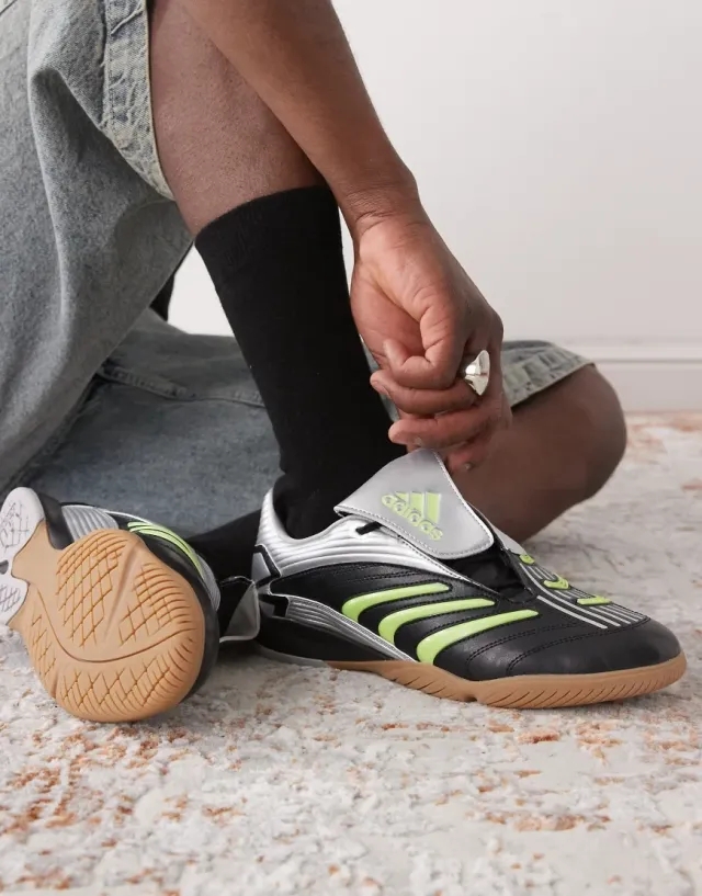 Adidas Originals Predator Sala Trainers In Black And Green