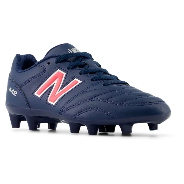 New Balance Boys 442 ACADEMY JNR FG V2 in Blue/Grey/Red Synthetic