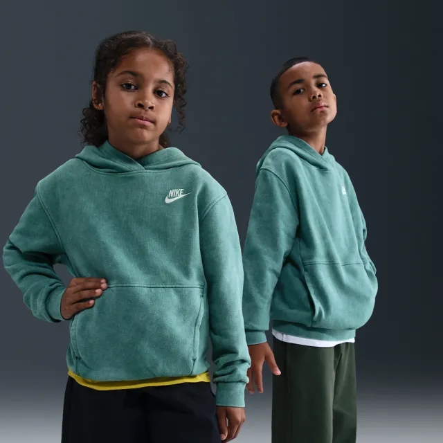 Nike Sportswear Older Kids' Pullover Hoodie - Green - Cotton/Polyester