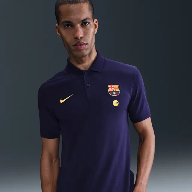 F.C. Barcelona The Nike Polo Men's Nike Dri-FIT Football Polo - Purple - Cotton/Polyester