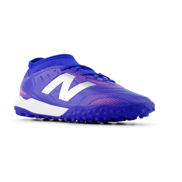 New Balance Boys TEKELA TEAM LOW LACED JNR TF V5 in Blue/Red/Grey Synthetic