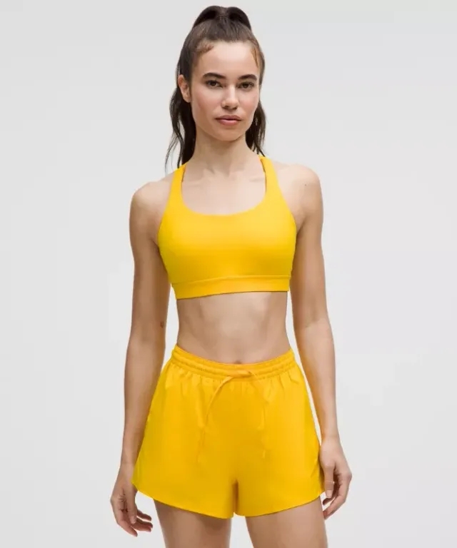 lululemon – Women's Energy Sports Bra Medium Support, B-D Cups – Color Yellow – Size 10
