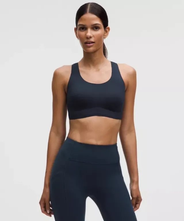 lululemon – Women's Go Further Sports Bra with Support Code Technology High Impact, C/D Cup – Color Blue – Size M