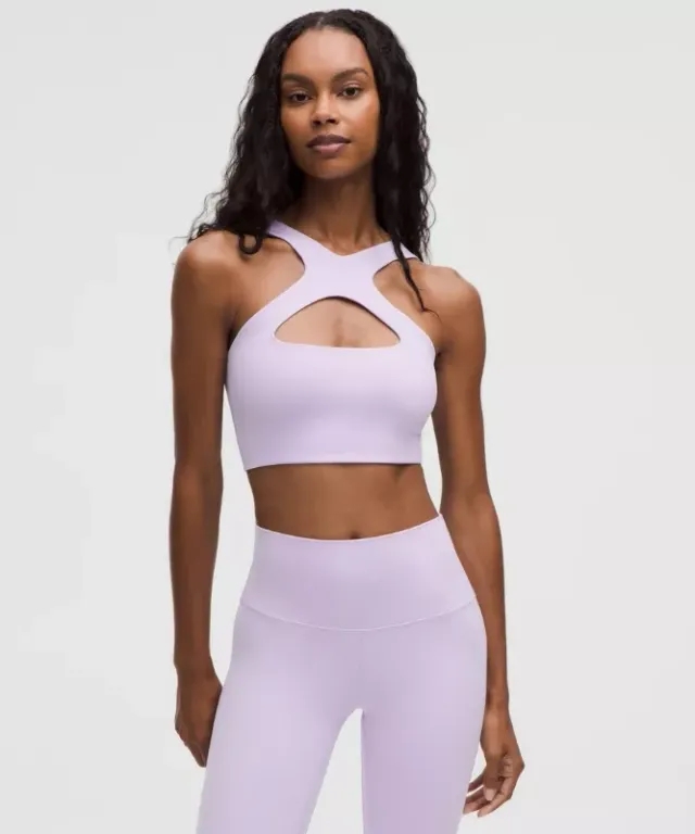 lululemon – Women's Bend This Scoop and Cross Sports Bra Light Support, A-C Cups – Color Purple – Size L/XL