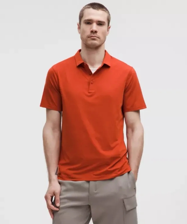 lululemon – Men's Evolution Short-Sleeve Polo Shirt – Color Orange – Size L