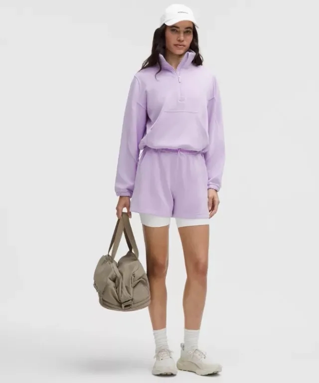 lululemon – Women's Brushed Softstreme Half Zip Sweatshirt – Color Purple – Size 0