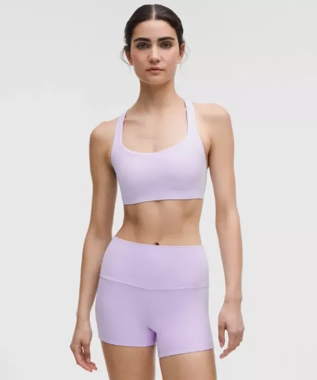 lululemon – Women's FlexyFlex Strappy Yoga Sports Bra Light Support, A-C Cups – Color Purple – Size L/XL
