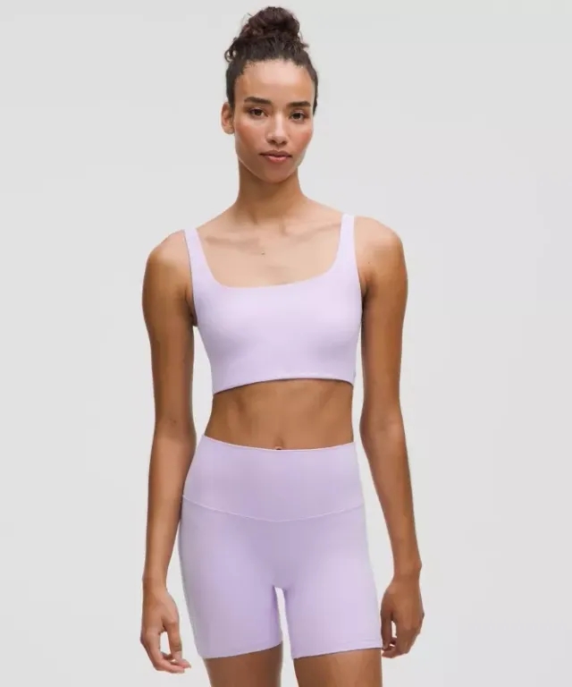 lululemon – Women's Bend This Scoop and Square Sports Bra Light Support, A-C Cups – Color Purple – Size L/XL