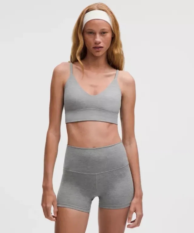 lululemon – Women's Focuser Scoop-Neck Sports Bra Nulu Light Support, A/B Cup – Color Grey – Size L
