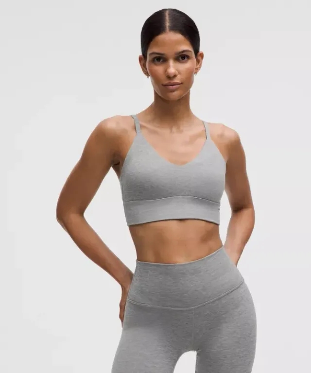 lululemon – Women's Focuser Scoop-Neck Sports Bra Nulu Light Support, C/D Cup – Color Grey – Size L
