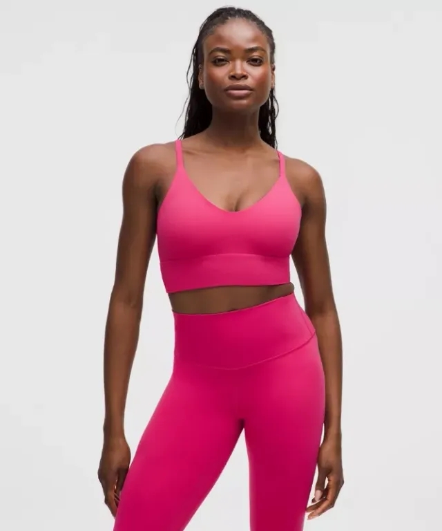 lululemon – Women's Focuser Scoop-Neck Sports Bra Nulu Light Support, C/D Cup – Color Pink – Size L