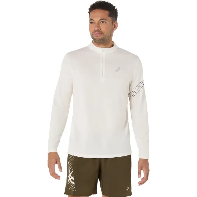 ASICS Icon 1/2 Zip Longsleeve Running Shirt Men - Beige