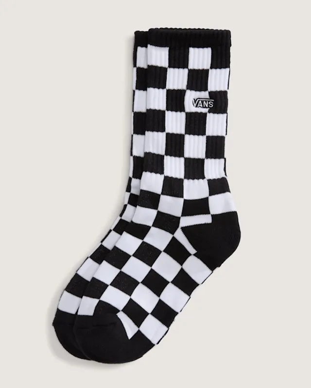 Vans - Checkerboard Crew Socks (1 Pair), Black