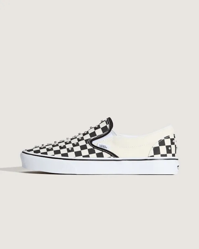 Vans - Slip-On Checkerboard Rhinestone Shoes, Man, Black